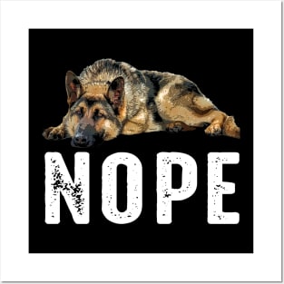 Shepherd Silhouettes Capture Nope with German Shepherd Tees Posters and Art